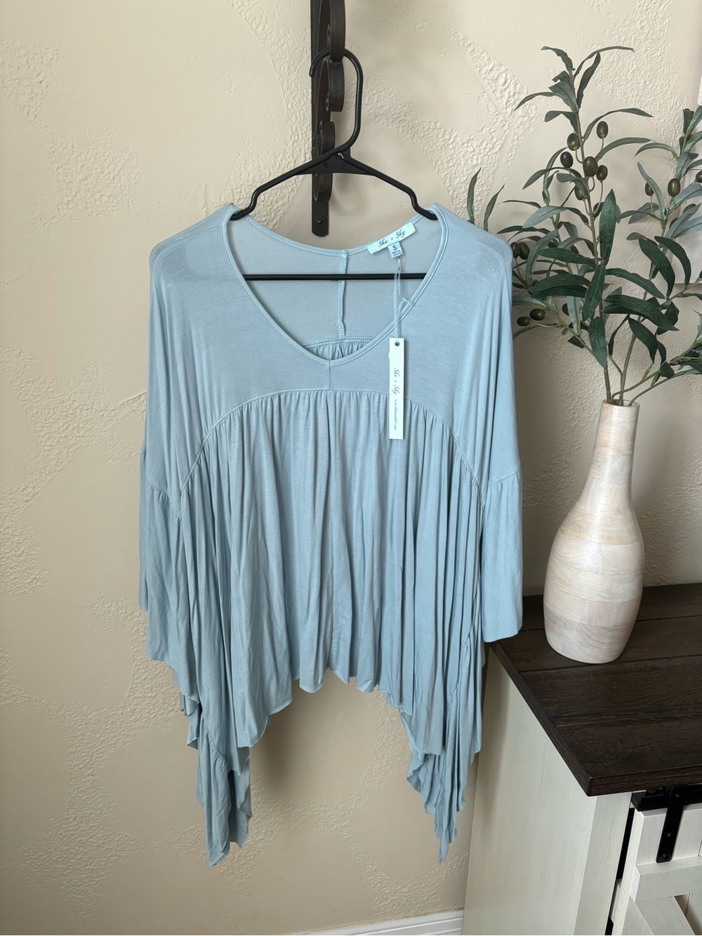 Umgee Soft Blue Swing Tunic Top